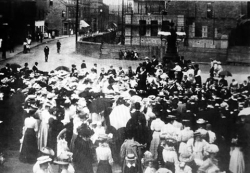 Ossett Town Hall under construction in 1906